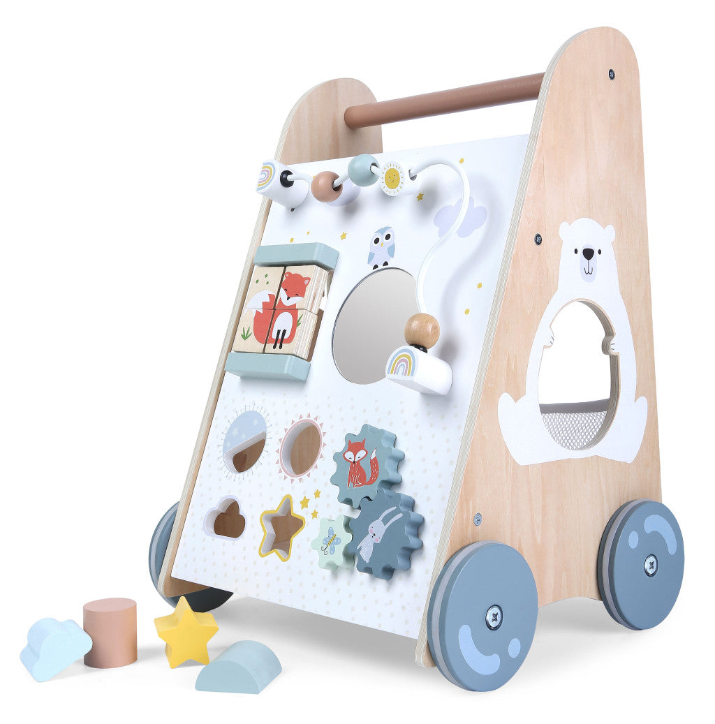 Kinderwagen aus Holz mit beweglichen Elementen Sekundäres Bild