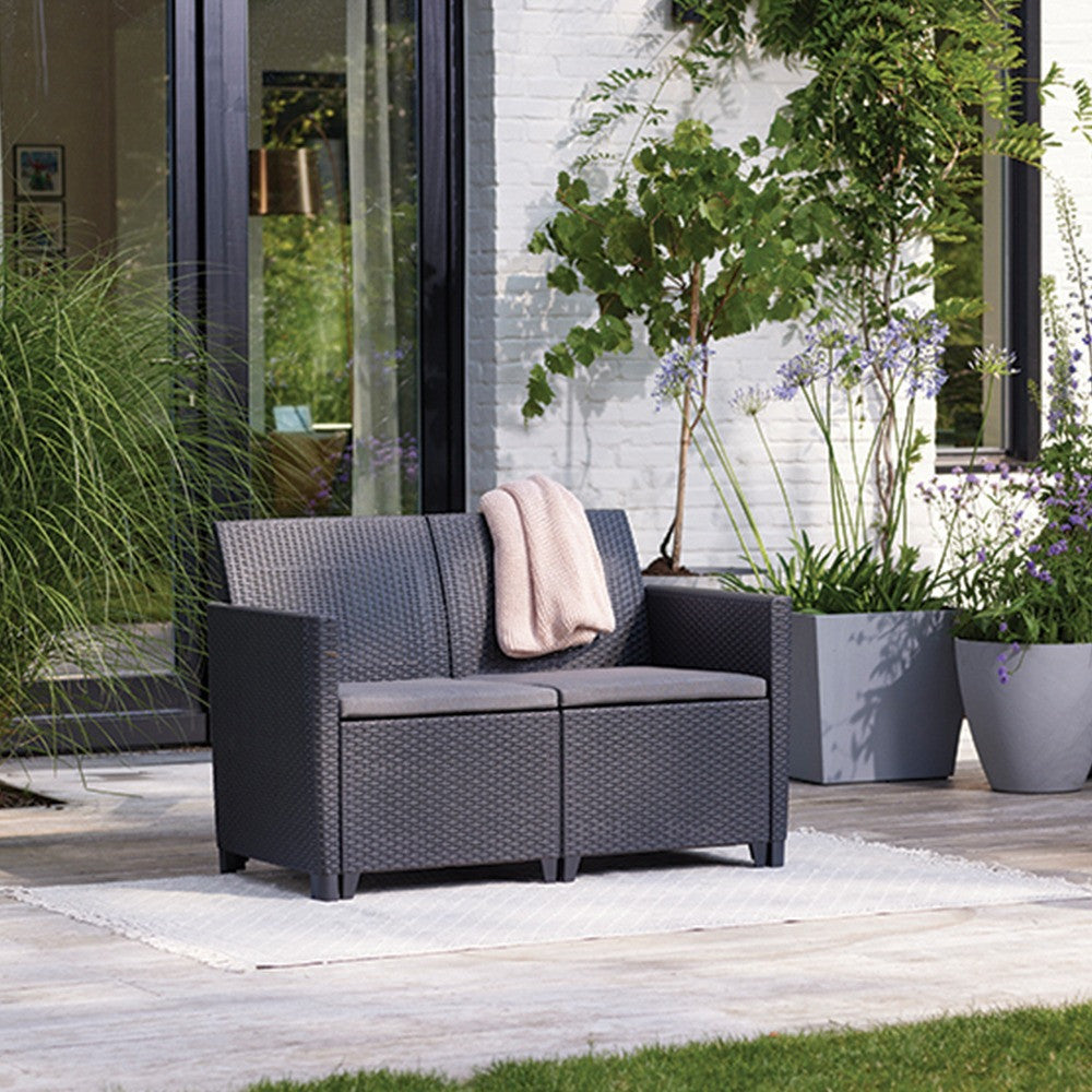 Claire 2-Sitzer Kunst-Rattan-Gartensofa Sekundäres Bild