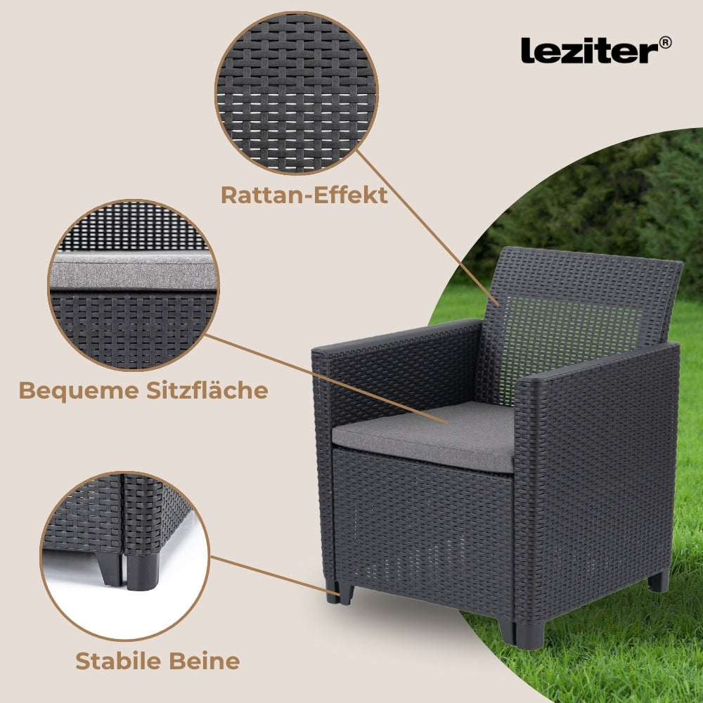Claire VI 4-Sitzer-Gartenmöbel-Set mit Orlando-Tisch