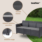 Claire X 9-Sitzer-Ecksitzgruppe mit Kissentisch