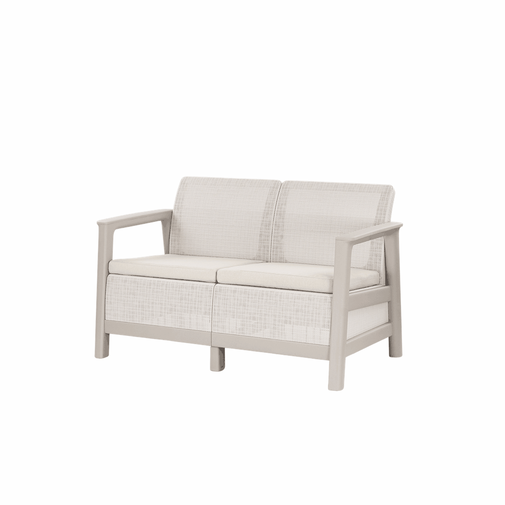 Scandi Big linea duo Gartenmöbelset mit Ablagetisch aus Jute