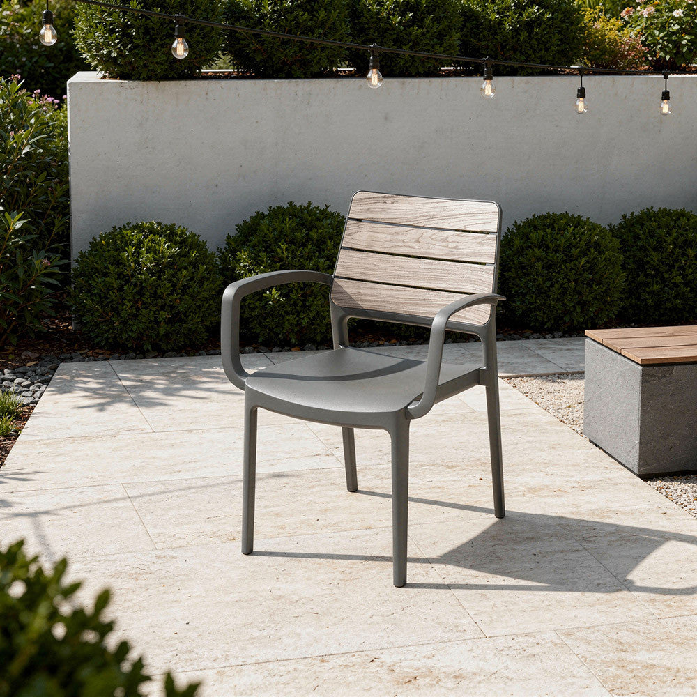 Porto – Gartenstuhl aus Kunststoff mit Armlehnen Sekundäres Bild