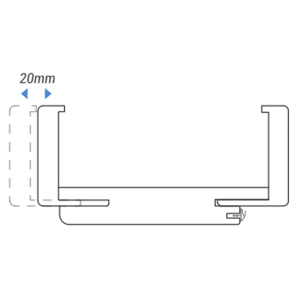 Állítható átfogó ajtótok 20 mm-es állítási tartományának műszaki ábrája - Homelux, ATDNT10014B