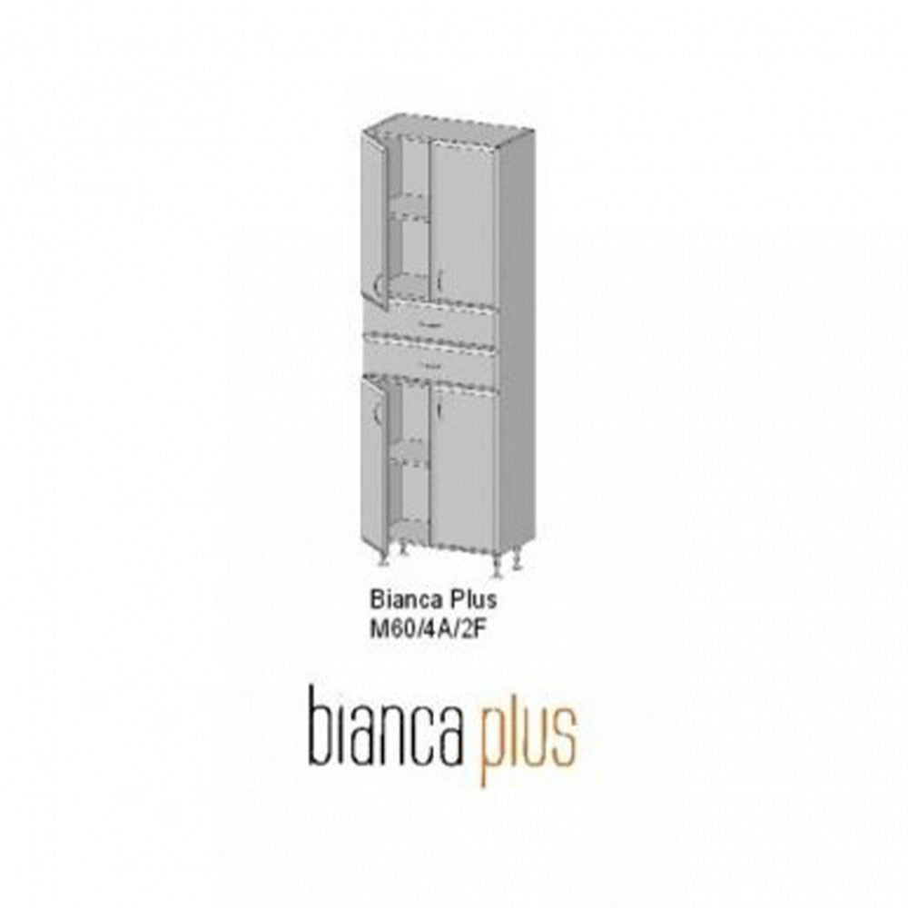 Bianca Plus 60 Hochschrank mit 4 Türen, 2 Schubladen, Eiche sonoma Sekundäres Bild