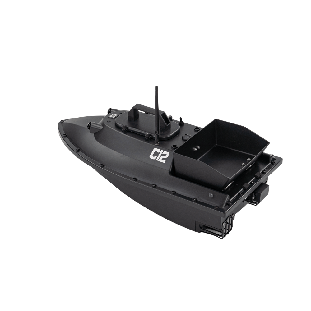 C12 GPS Futterboot mit Rucksack schwarz