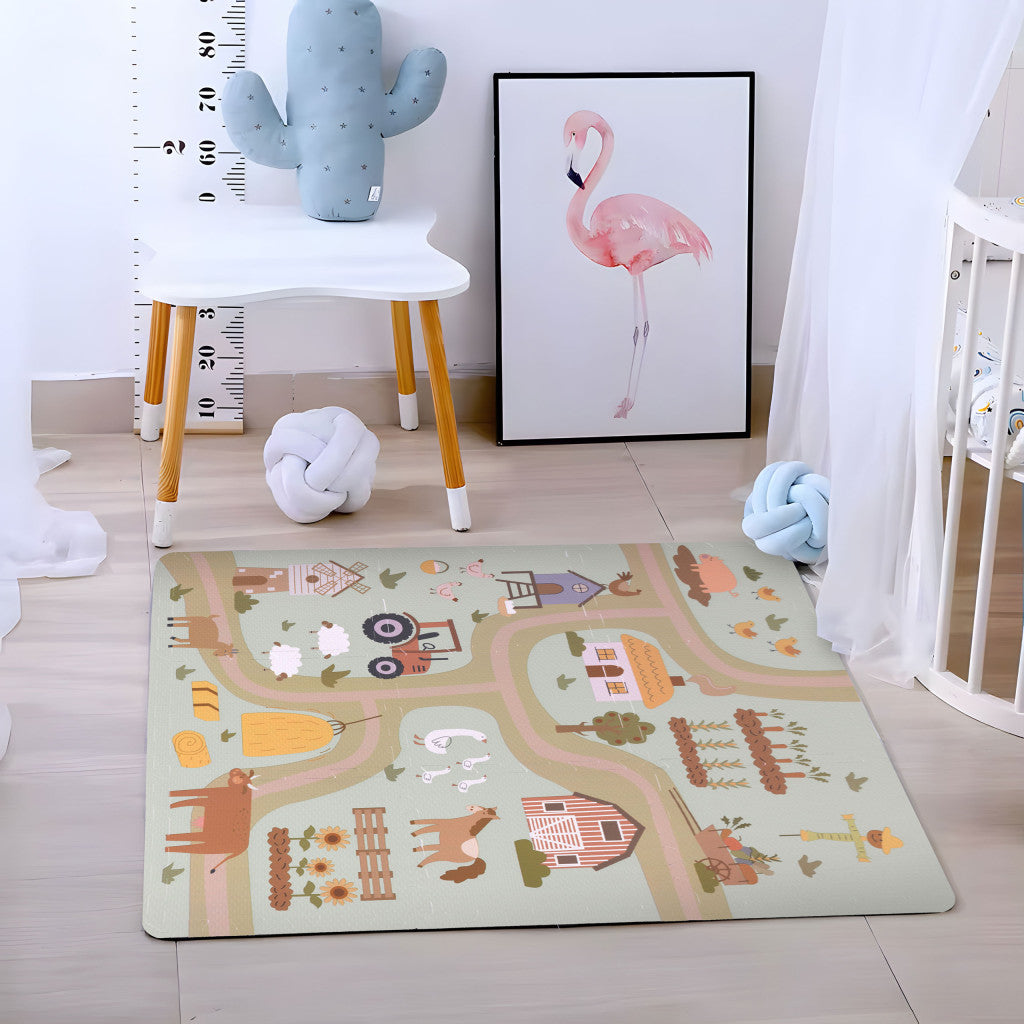 EVA Schaumstoff Spielmatte für Kinder Bauernhof 90,5x90,5 cm 21 Stück Sekundäres Bild