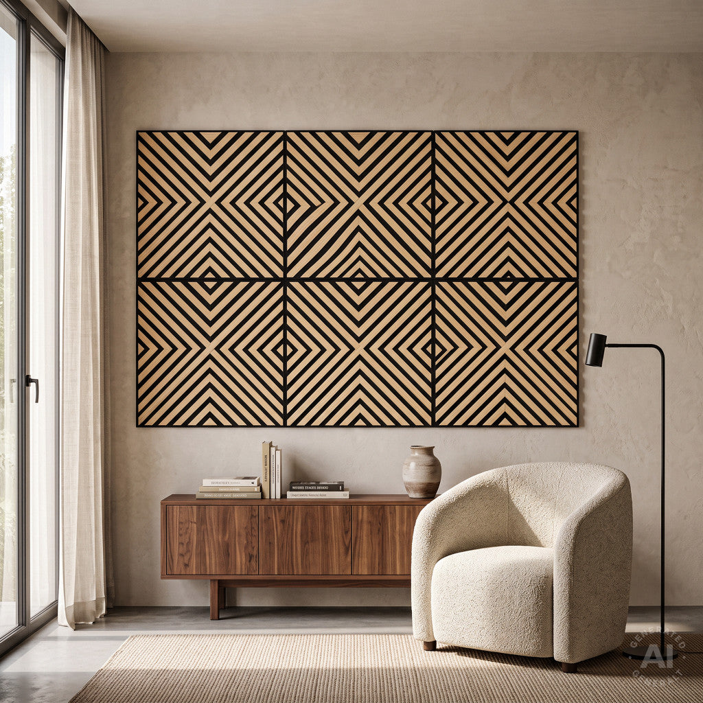 Akustikwandpaneel Deco IV in Bambusoptik, 60 x 60 x 1,8 cm Sekundäres Bild