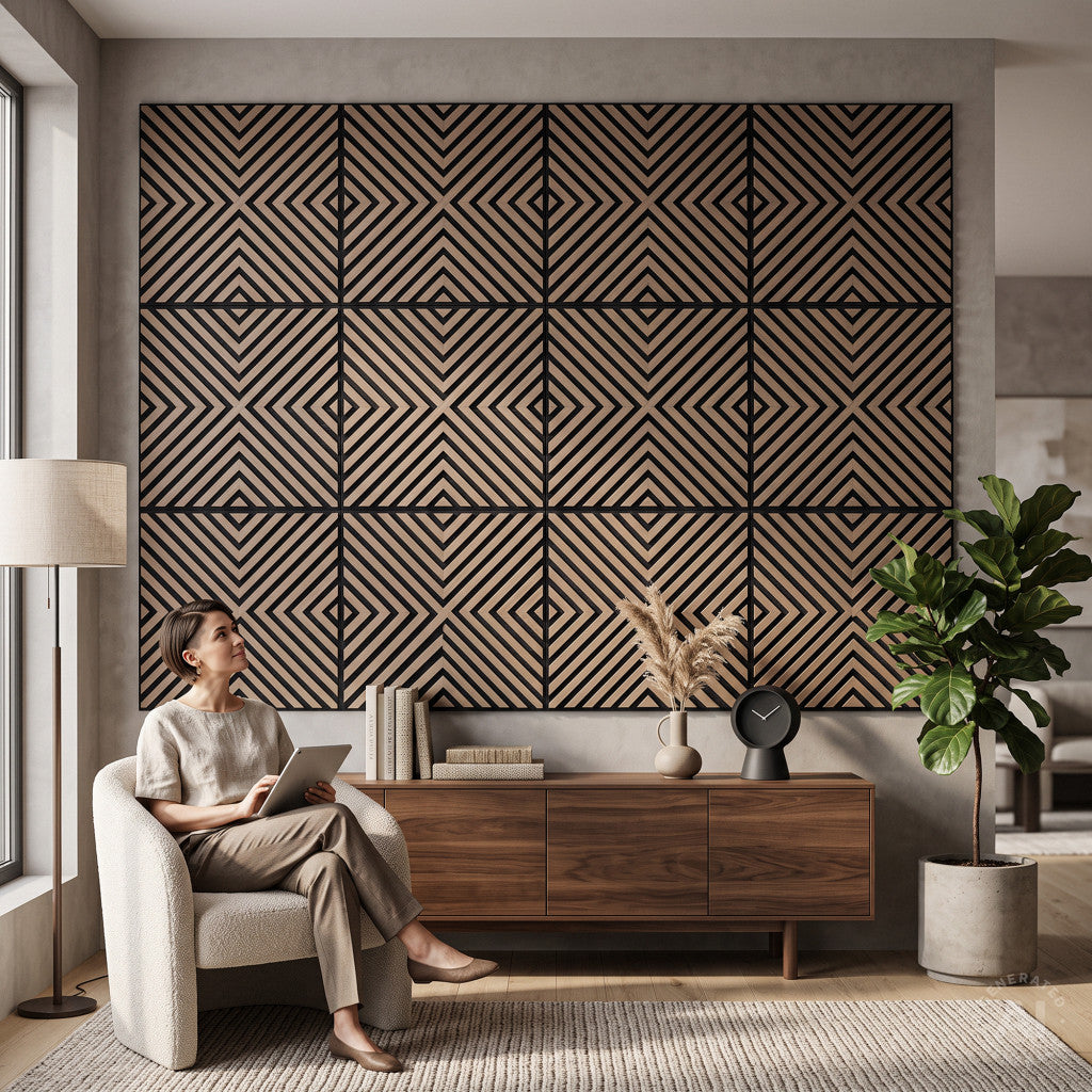Akustikwandpaneel Deco IV in Eiche-Öl-Optik, 60 x 60 x 1,8 cm Sekundäres Bild