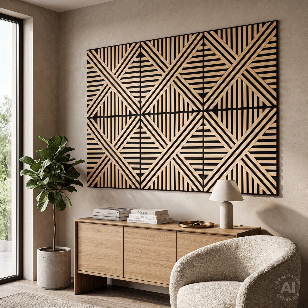 Akustikwandpaneel Deco VI in Bambusoptik, 60 x 60 x 1,8 cm Sekundäres Bild