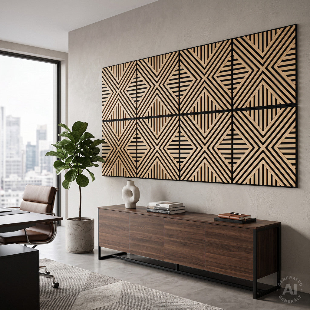 Akustikwandpaneel Deco VII in Bambusoptik, 60 x 60 x 1,8 cm Sekundäres Bild