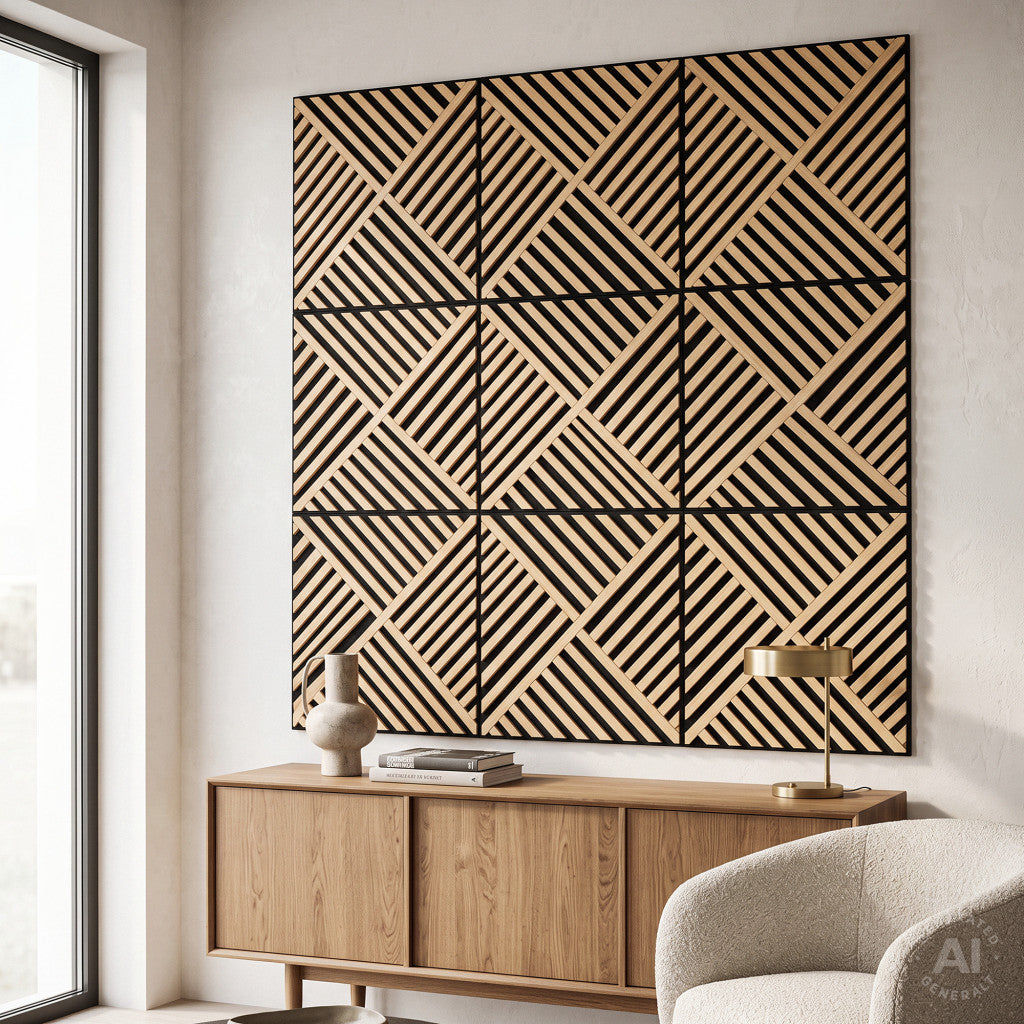 Akustikwandpaneel Deco VIII in Bambusoptik, 60 x 60 x 1,8 cm Sekundäres Bild