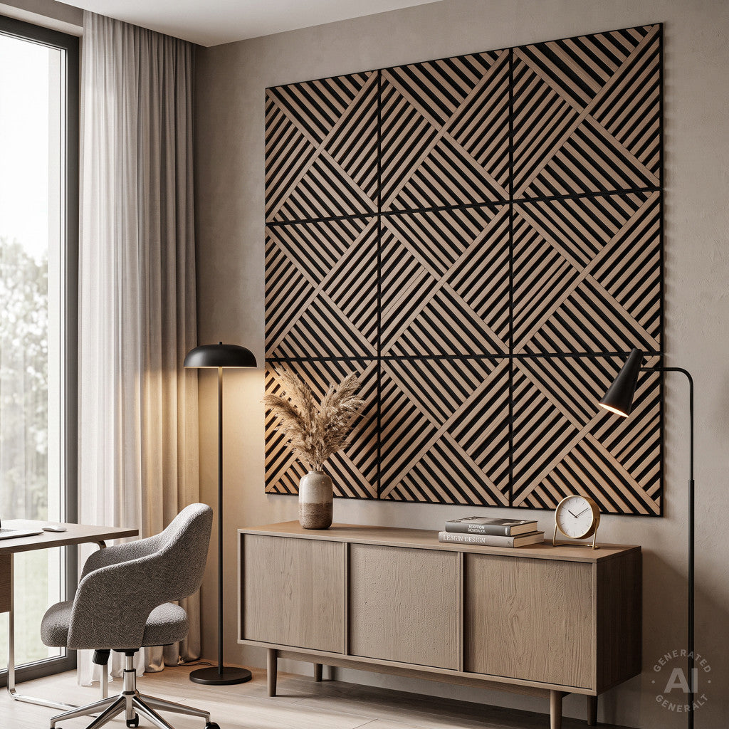 Akustikwandpaneel Deco VIII in Eiche-Öl-Optik, 60 x 60 x 1,8 cm Sekundäres Bild