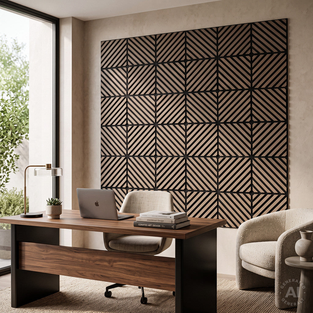 Akustikwandpaneel Deco IX in Eiche-Öl-Optik, 60 x 60 x 1,8 cm Sekundäres Bild