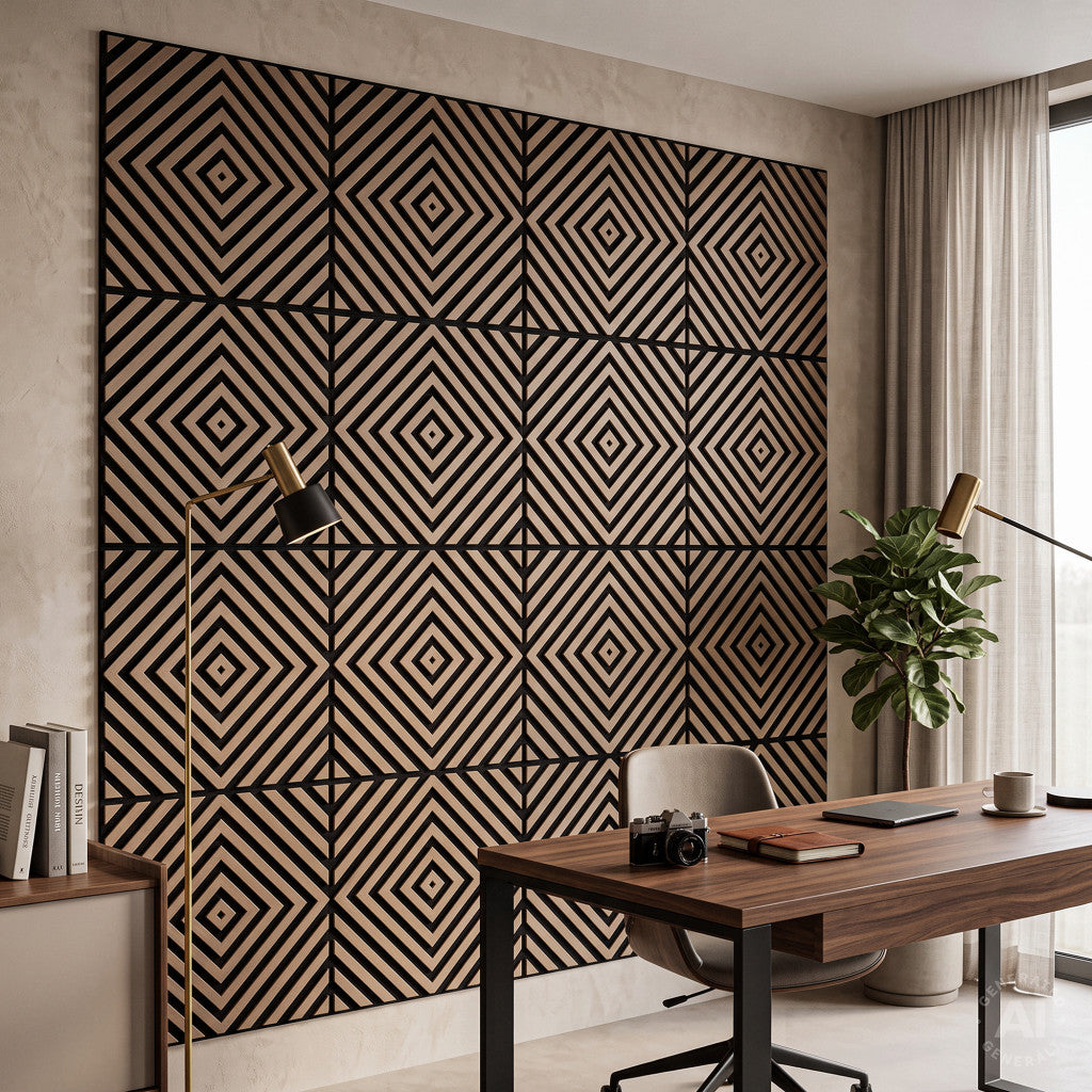 Akustikwandpaneel Deco XI in Eiche-Öl-Optik, 60 x 60 x 1,8 cm Sekundäres Bild