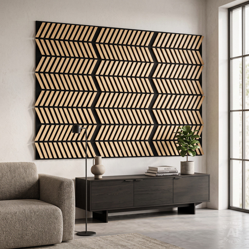 Akustikwandpaneel Deco XII in Bambusoptik, 60 x 60 x 1,8 cm Sekundäres Bild
