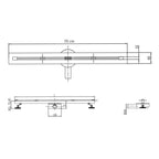 Slim zuhanyfolyóka méretábra 70 cm hosszúsággal és 80 mm szélességgel - Homelux, L01-70