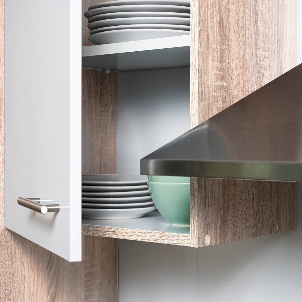 Konyhabútor nyitott felső szekrénye tányérokkal - Homelux, L360STFH