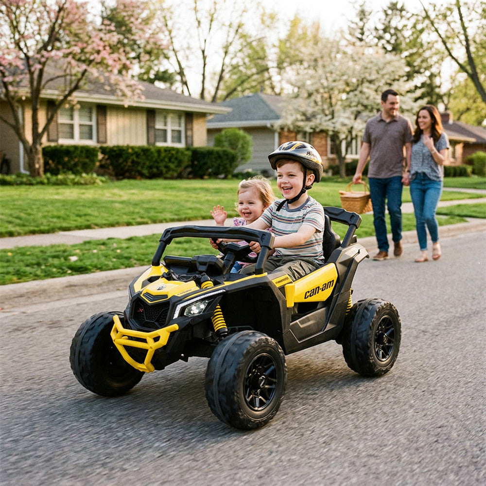 Elektrischer Kinder-Buggy Can-Am Maverick 4x4, gelb, für 2 Personen Sekundäres Bild