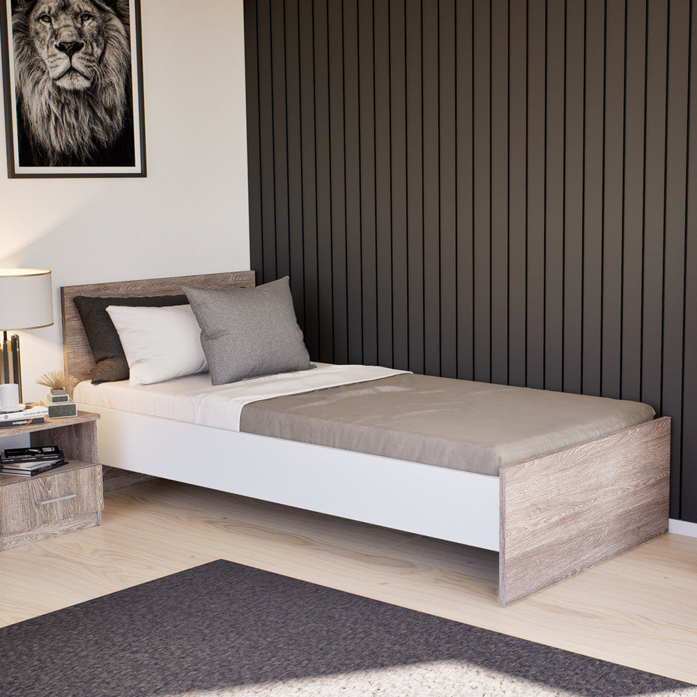 Miami Einzelbett 90x200 cm york eiche-weiß Sekundäres Bild