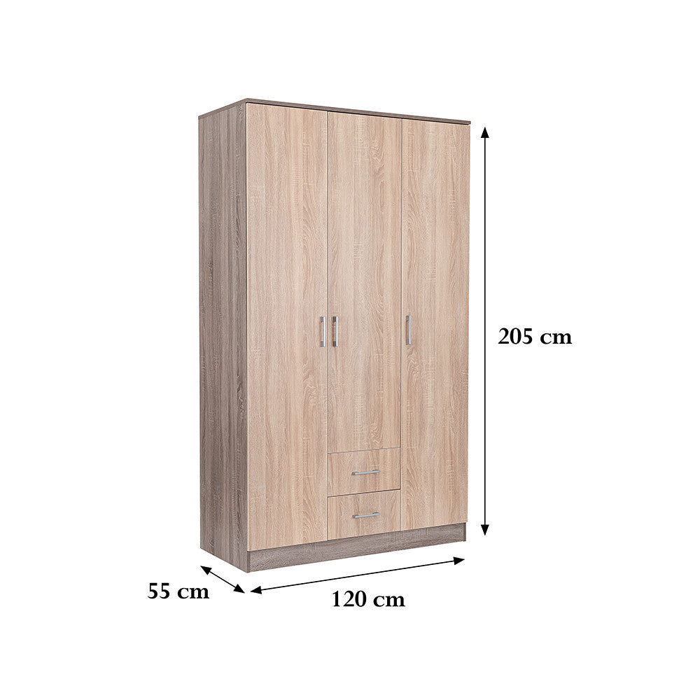 Miami Kleiderschrank 120x205 cm Sonoma Eiche-York Eiche Sekundäres Bild