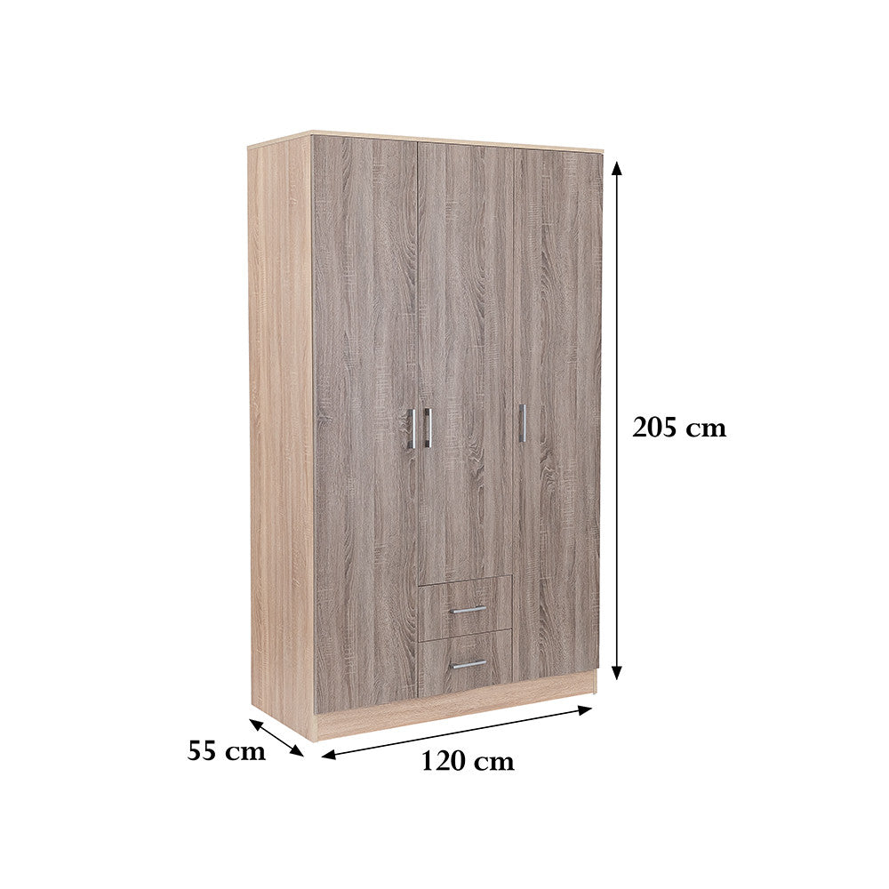 Miami Kleiderschrank 120x205 cm York Eiche-Sonoma Eiche Sekundäres Bild