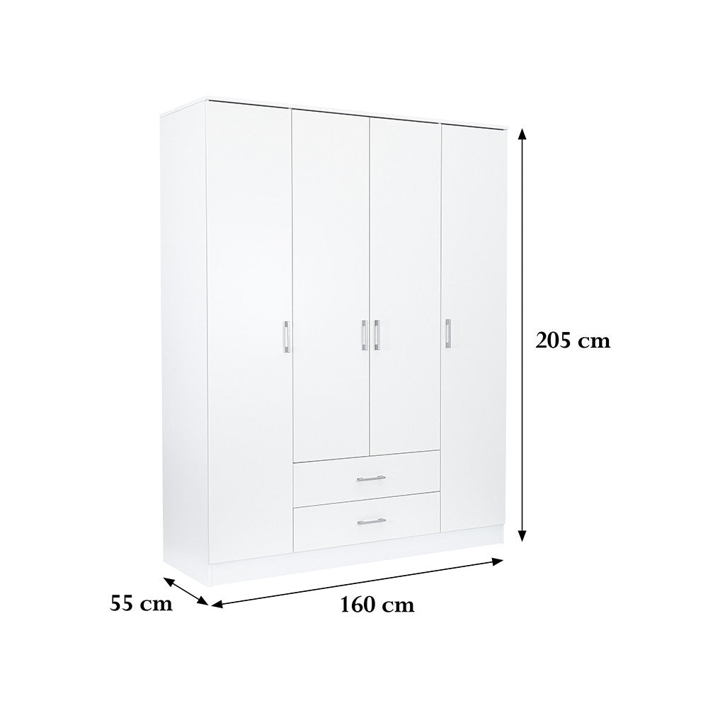 Miami Kleiderschrank 160x205 cm weiß-weiß Sekundäres Bild