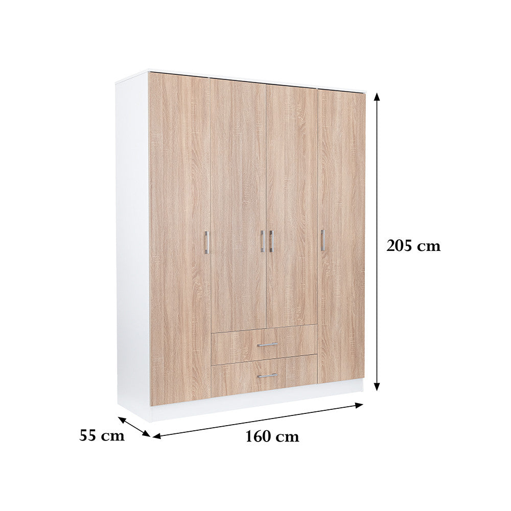 Miami Kleiderschrank 160x205 cm sonoma eiche-weiß Sekundäres Bild