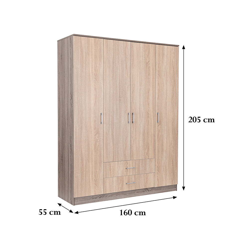 Miami Garderobe 160x205 cm sonoma eiche-york eiche Sekundäres Bild