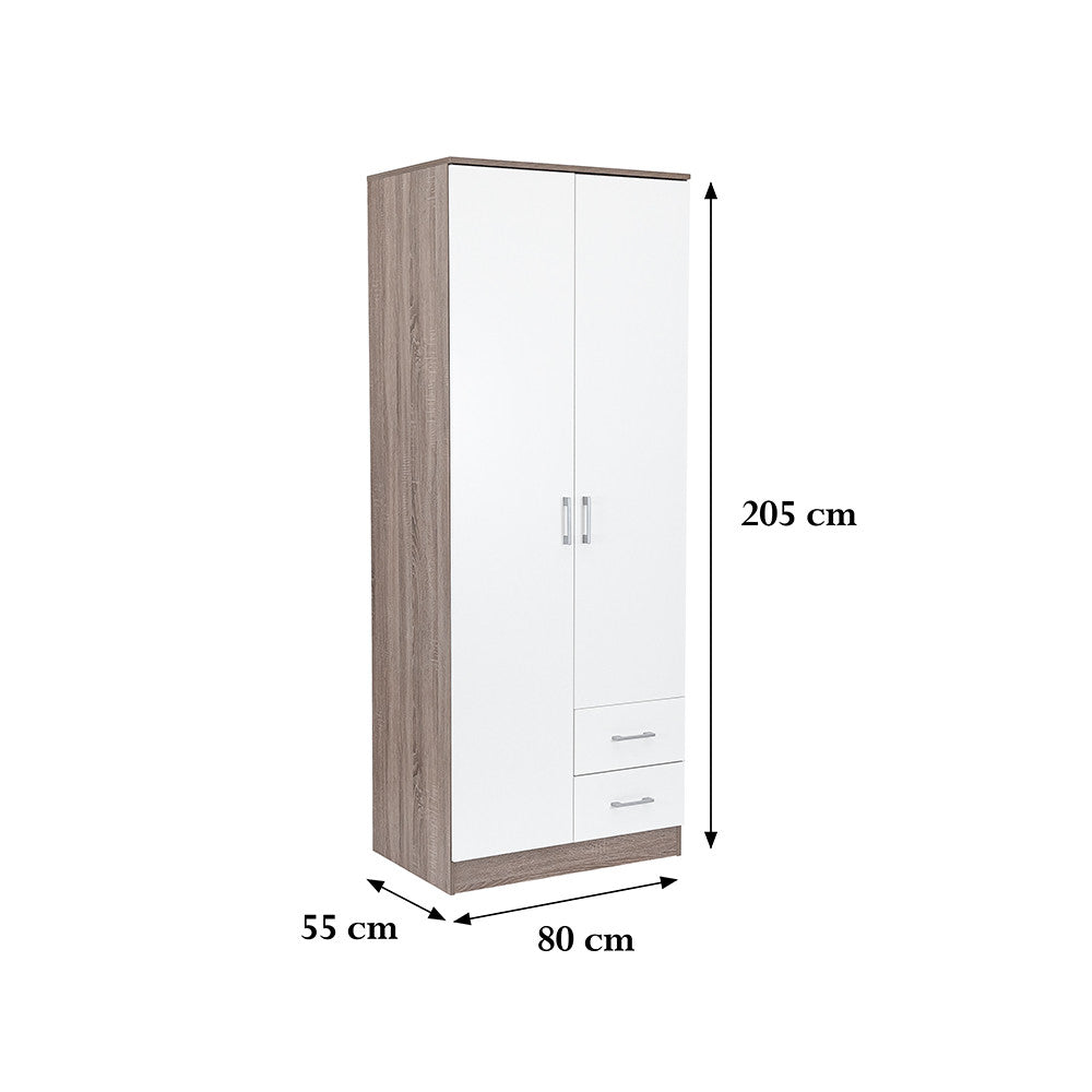 Miami Kleiderschrank 80x205 cm weiß-york Eiche Sekundäres Bild