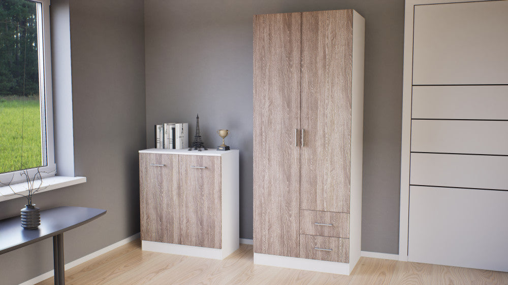 Miami Garderobe 80x205 cm york eiche-weiß Sekundäres Bild