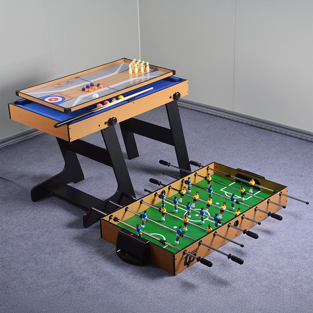 4-in-1-Tisch für Tischfußball, Tischtennis, Billard und Curling Sekundäres Bild