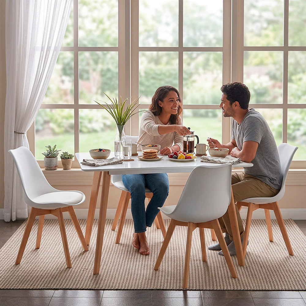 Verona 120 cm quadratischer Esstisch weiß Sekundäres Bild