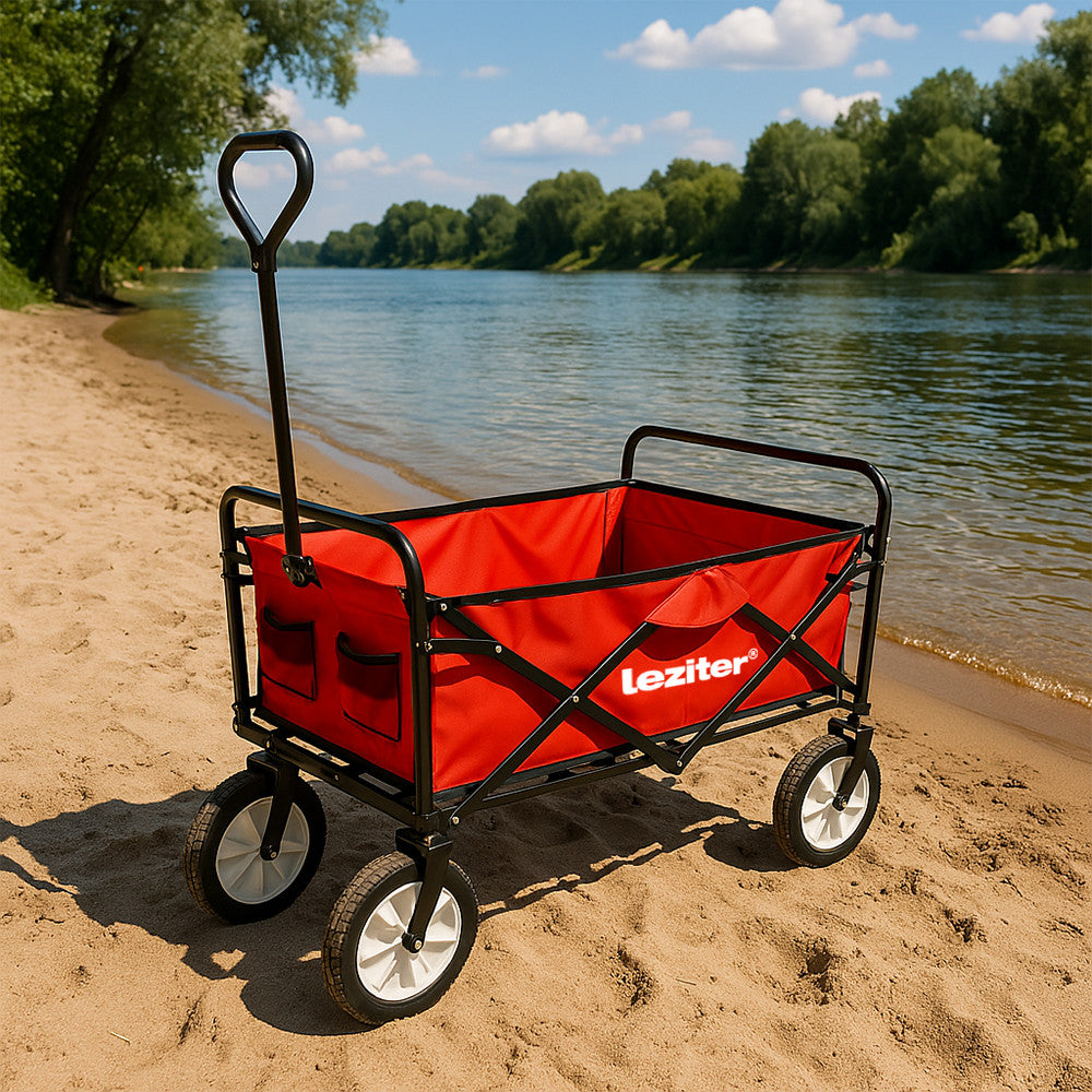 Zusammenklappbarer Garten-Strandwagen rot Sekundäres Bild