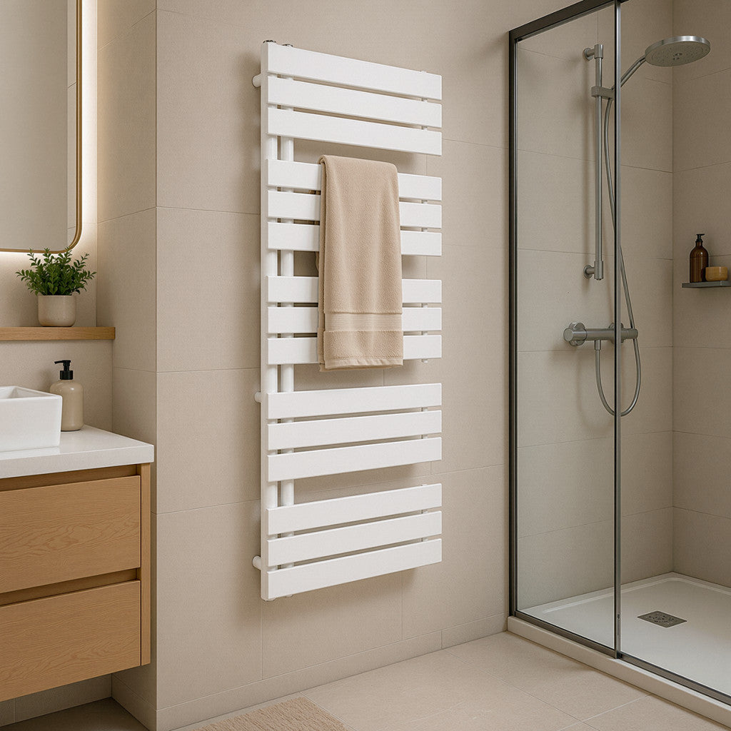 Solaro Design Handtuchheizkörper 1400 x 600 mm, weiß Sekundäres Bild