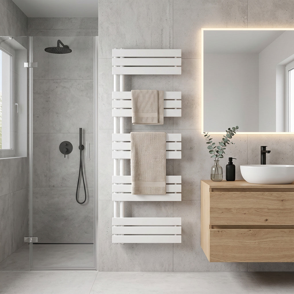 Solaro Design Handtuchheizkörper 1600 x 600 mm, weiß Sekundäres Bild