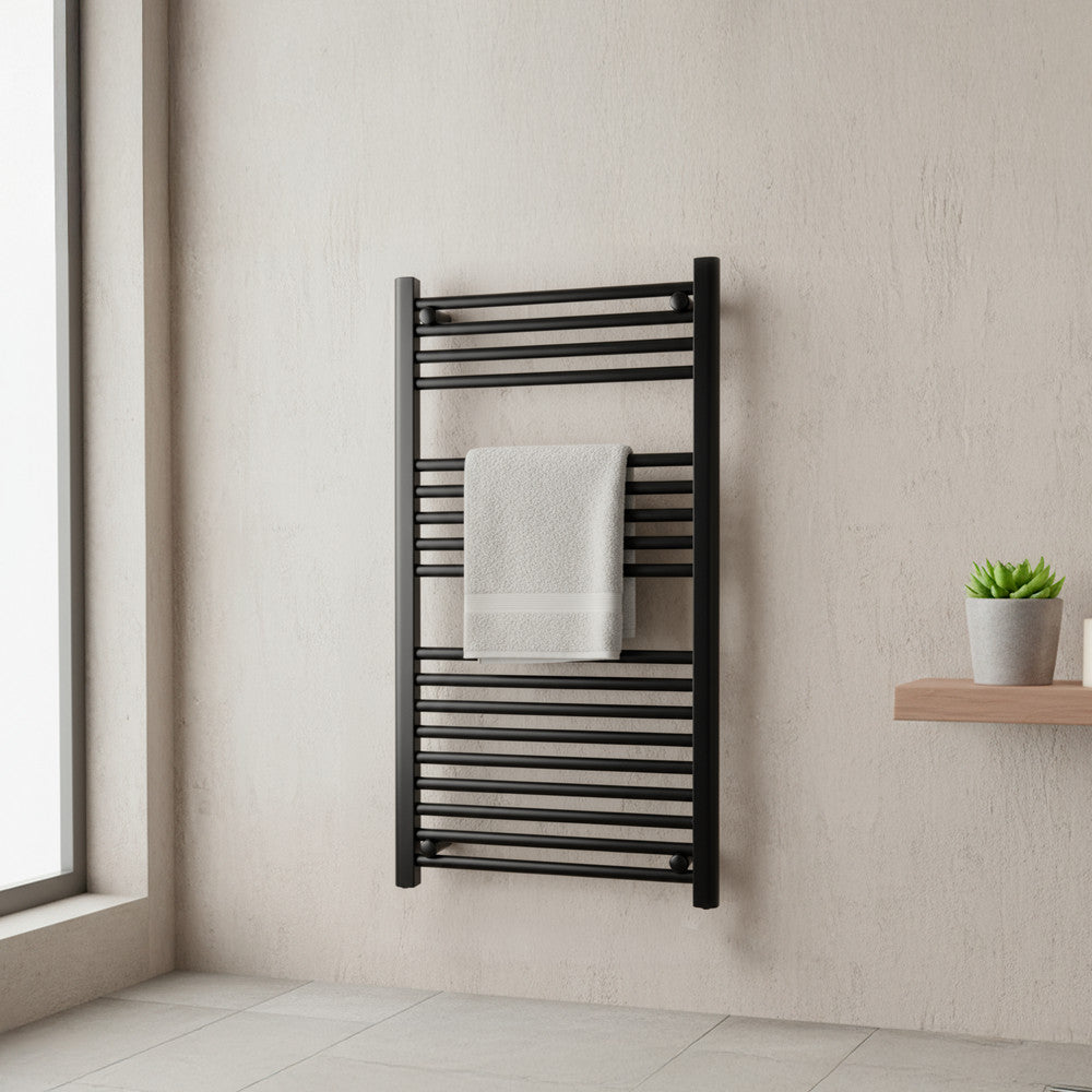 Gerader Handtuchheizkörper 1000 x 500 mm, schwarz Sekundäres Bild