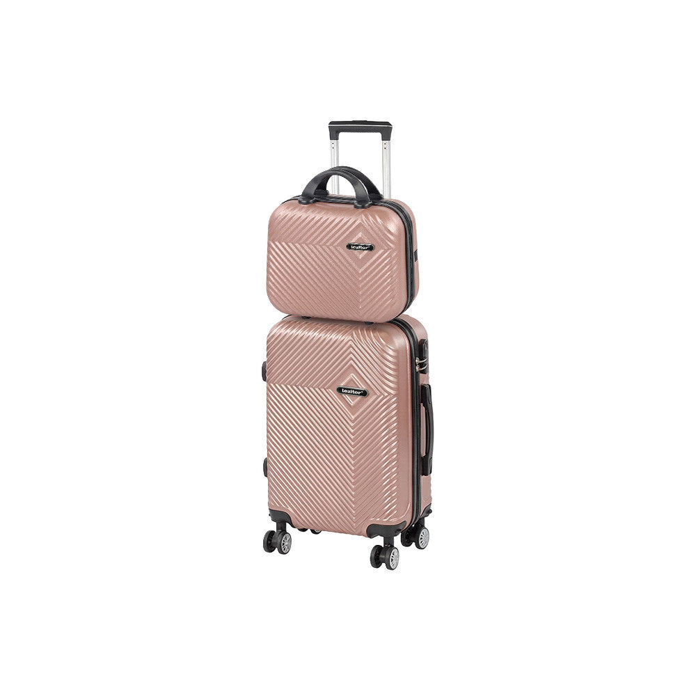 2 részes bőröndszett, rosegold keményfedeles ABS kivitel - Homelux, LTRPBS-VI-RG