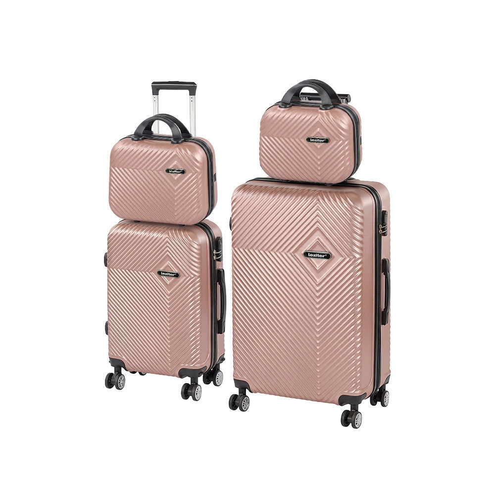 4 részes keményfedeles bőröndszett, modern rosegold színben - Homelux, LTRPBS-XXIII-RG Fő kép