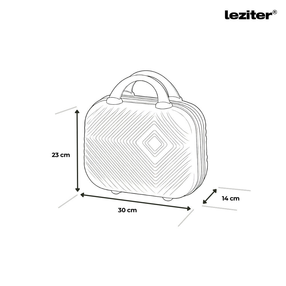4 részes keményfedeles bőröndszett neszesszer méretábra 23 × 30 × 14 cm - Homelux, LTRPBS-XXIV-RG