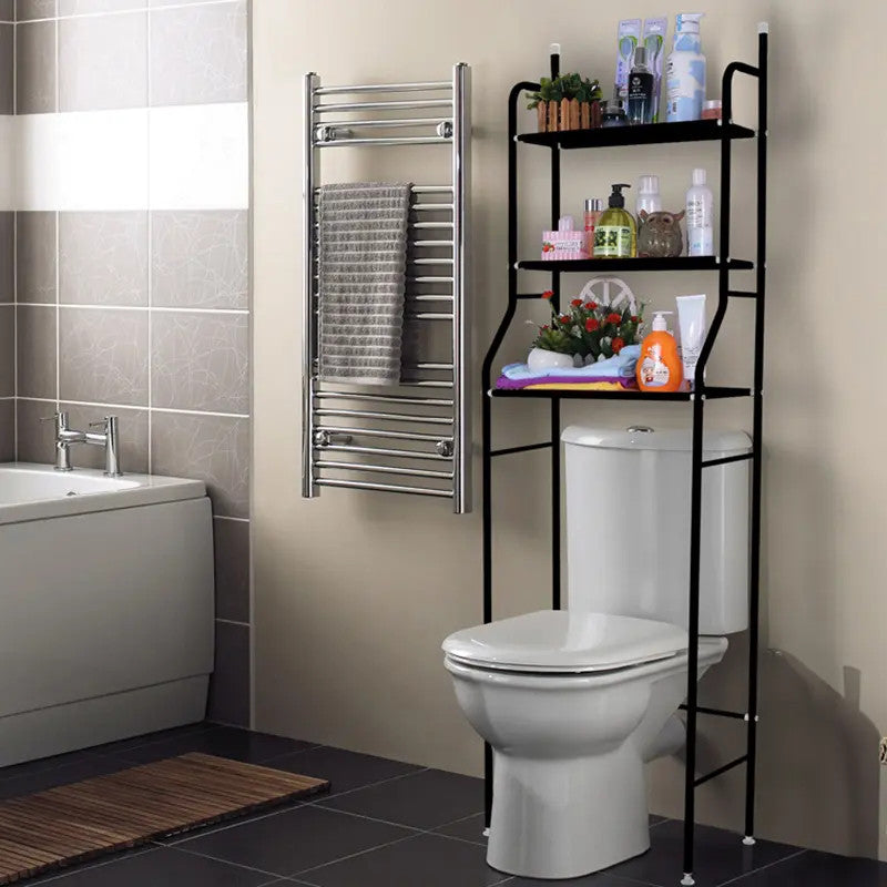 Badezimmerregal über der Toilette, mehrstöckig, schwarz Sekundäres Bild