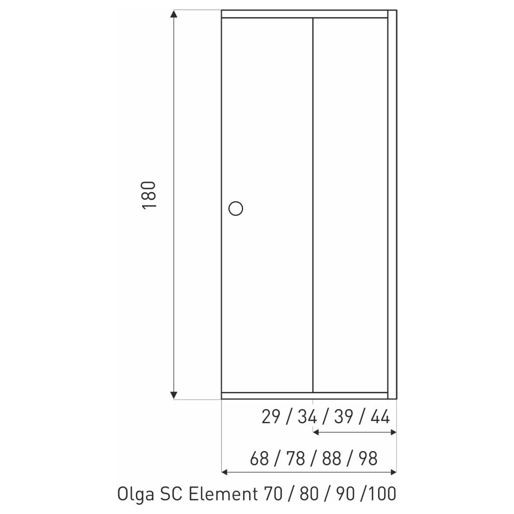 OLGA SQ 70 ELEMENT Duschkabinentür Sekundäres Bild