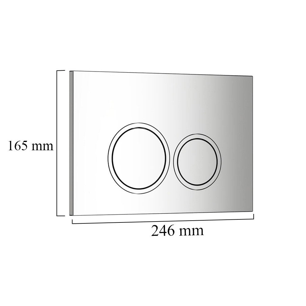 Falba építhető WC tartály szett króm nyomólap 246 × 165 mm-es méretben - Homelux, ROYASET_WT-1_R-082CHR