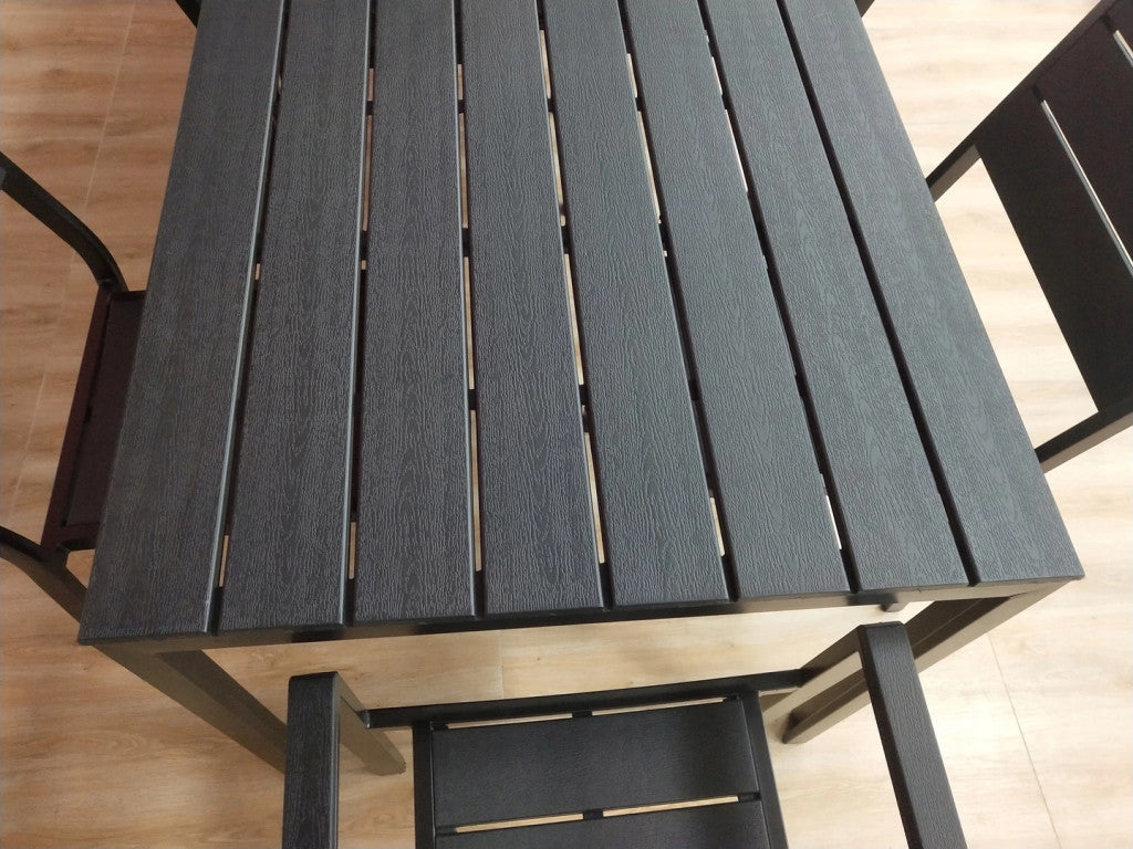Gartentisch für 6 Personen 156x78 cm Polywood schwarz Sekundäres Bild