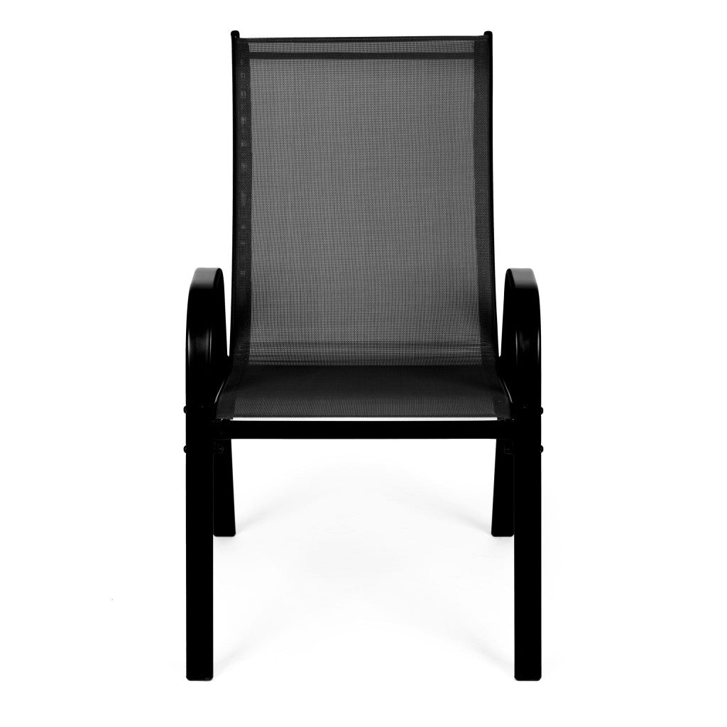 Set mit 4 Gartenstühlen mit Metallgestell, schwarz Sekundäres Bild