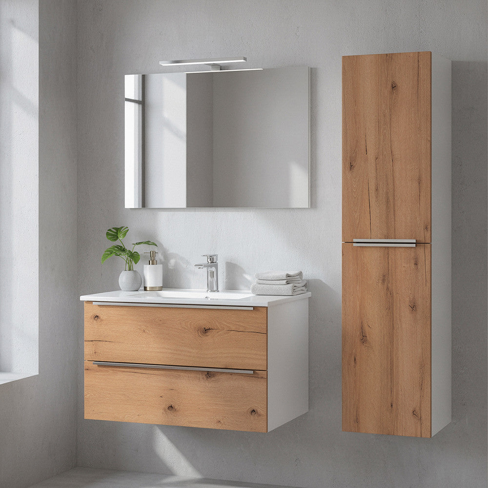 Vario Trim 35 Hängeschrank, Seitenwand, Weiß-Eiche Sekundäres Bild