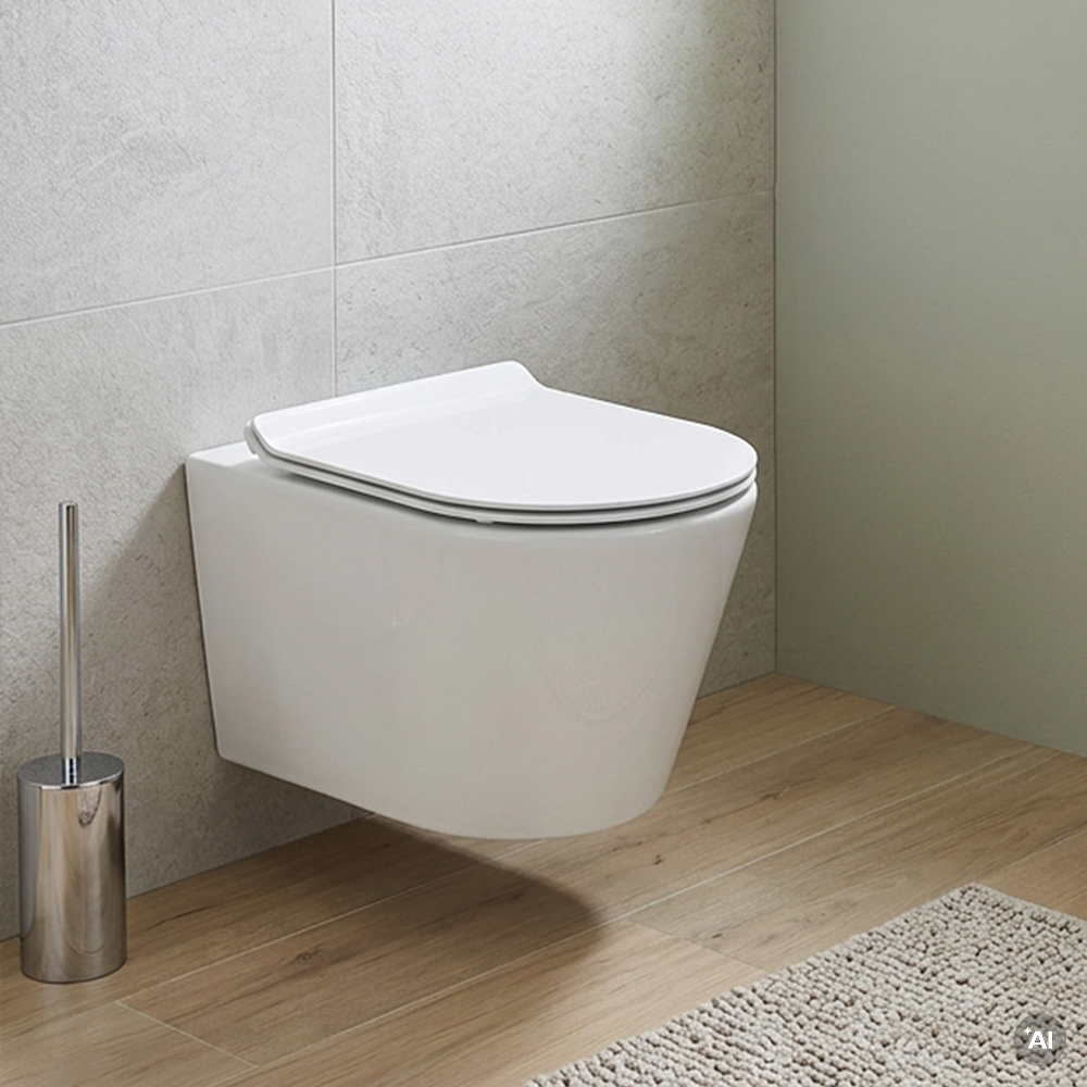 Ride Wandtoilette mit Wasserspülung, mit weich schließendem Sitz Sekundäres Bild