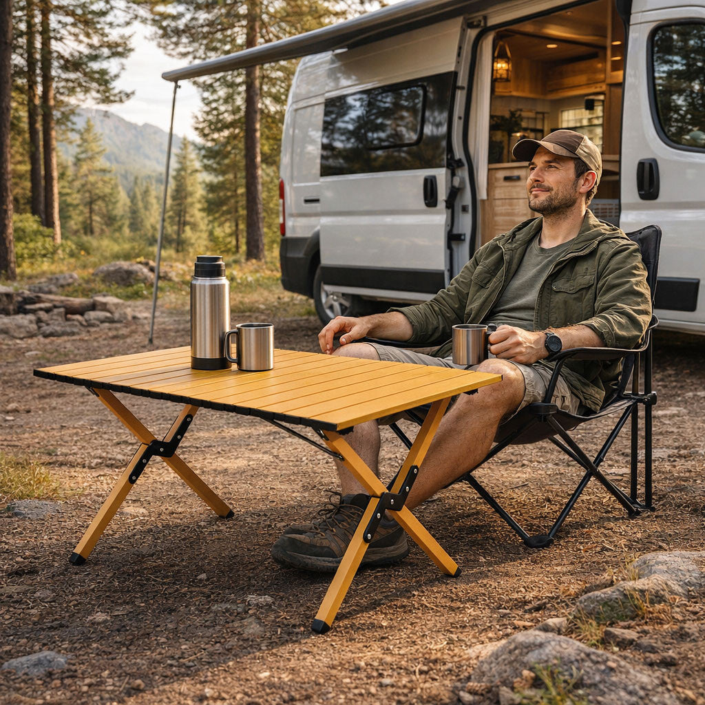Zusammenklappbarer Campingtisch 90x60 cm mit Tragetasche Sekundäres Bild