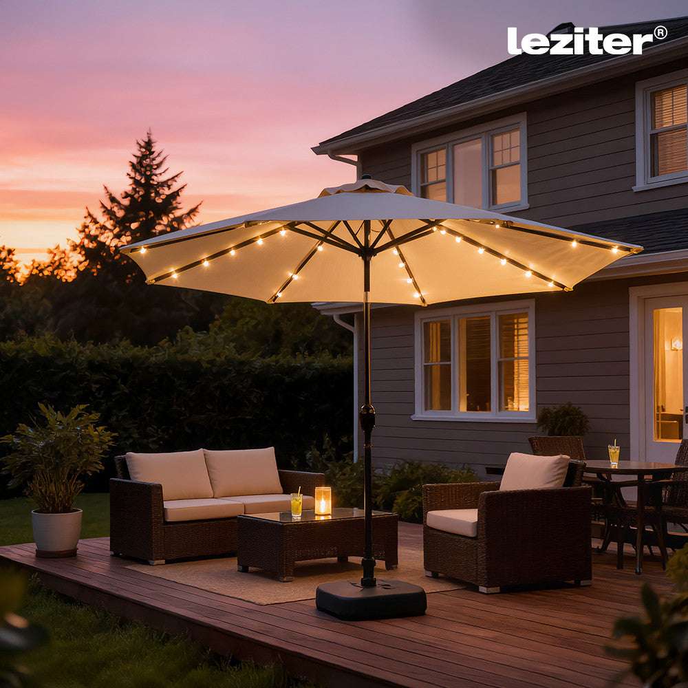 Solari Garten Sonnenschirm mit led Licht beige 300 cm Sekundäres Bild