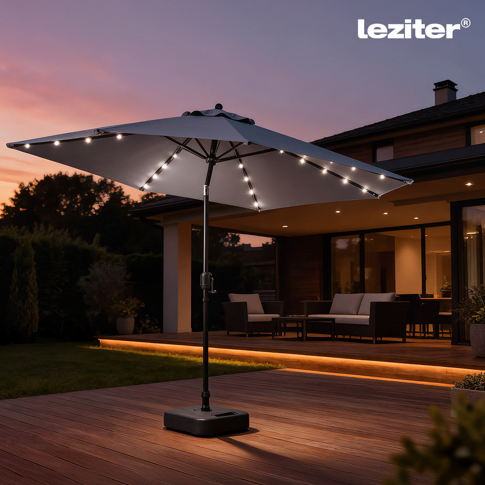 Solari Garten Sonnenschirm mit led Licht grau 300 cm Sekundäres Bild